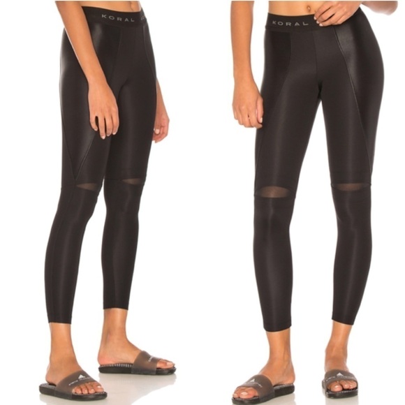 KORAL Luscious Slit Black Leggings Size XS - Picture 2 of 8